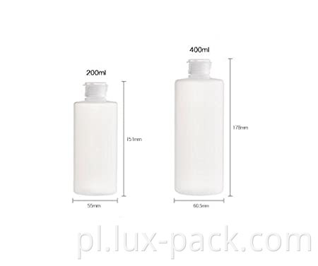 Przezroczysty, napełniony pusty plastikowe kosmetyczne butelki z fiolki z klapką Toner Lotion Buta szamponowa szampon